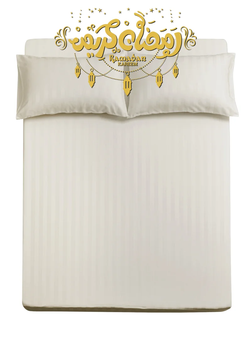 Master Home Textile Queen Microfiber Sheet Set, Queen Size 3 Pieces, Hotel Stripes Design